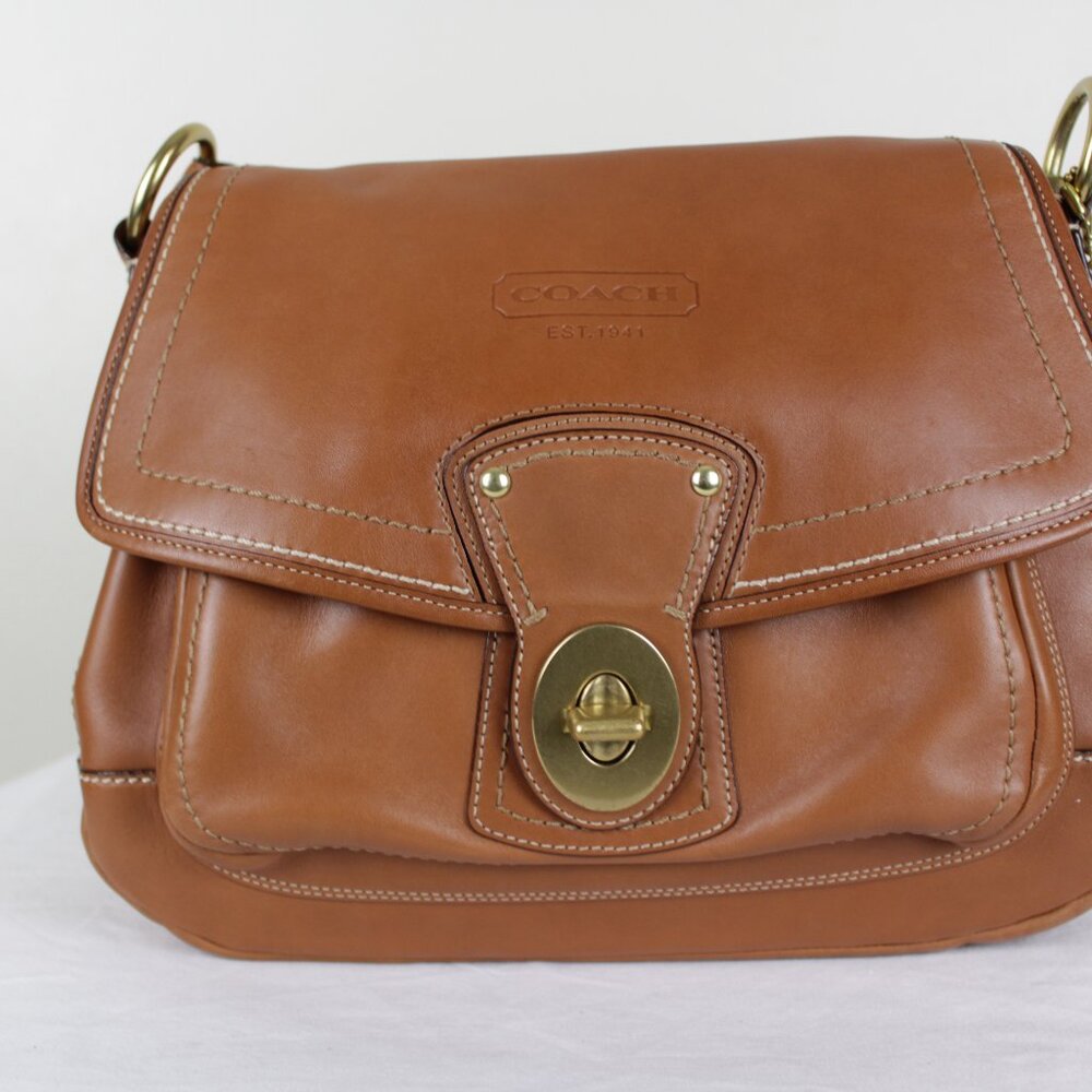 Coach Legacy Ali 65th Anniversary Brown Whiskey Leather Shoulder Handbag Purse